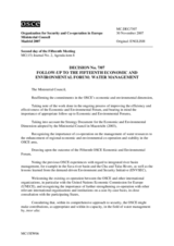 Decision No. 7/07 on the follow-up to the Fifteenth Economic and Environmental Forum: water management