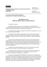 Decisione N.4/07 sull’Impegno dell’OSCE in Afghanistan
