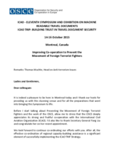 Improving Co-operation to Prevent the Movement of Foreign Terrorist Fighters