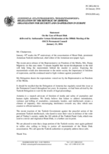 Statement by the Delegation of Armenia on the anniversary of the murder of journalist Mr. H. Dink