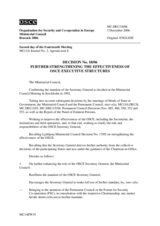Decision No. 18/06 on the further strengthening the effectiveness of OSCE executive structures