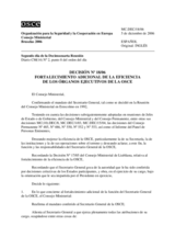 Decisión No. 18/06 relativa al fortalecimiento adicional de la eficiencia de los órganos ejecutivos de la OSCE