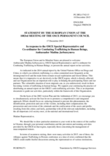 Statement by the Luxembourgian EU Presidency in response to the report by the OSCE Special Representative and Co-ordinator for Combating Trafficking in Human Beings, Ambassador Madina Jarbussynova