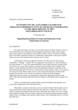 Statement by the Delegation of the Russian Federation on the racial discrimination in the United States of America