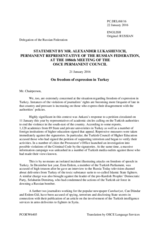 Statement by the Delegation of the Russian Federation on the freedom of expression in Turkey