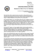 Statement by the Delegation of the United States of America on the rule of law in Uzbekistan