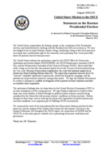 Statement by the Delegation of the United States of America on the presidential elections in the Russian Federation, held on 4 March 2012