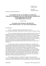 Statement by the Delegation of the Russian Federation in response to the report by the Head of the OSCE Mission in Kosovo, Ambassador Jean-Claude Schlumberger
