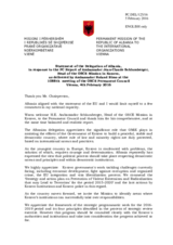 Statement by the Delegation of Albania in response to the report by the Head of the OSCE Mission in Kosovo, Ambassador Jean-Claude Schlumberger