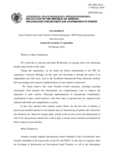 Statement by the Delegation of Armenia in response to the presentation by Mr. M. Bromley, Co-Programme Director, Dual-Use and Arms Trade Control Programme, Stockholm International Peace Research Institute (SIPRI)