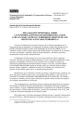 Ministerial Declaration on Reinforcing OSCE Efforts to Counter Terrorism in the Wake of Recent Terrorist Attacks