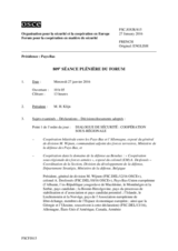 Journal de la 809ème séance plénière du Forum