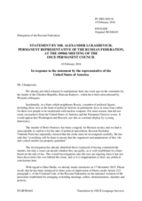 Statement by the Delegation of the Russian Federation in response to the statement by the Delegation of the United States of America on the threats against the political opposition and independent voices in the Russian Federation