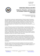 Statement by the Delegation of the United States of America on the abduction and illegal detention of Ukrainian citizens by the Russian Federation