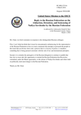 Statement by the Delegation of the United States of America in response to the statement by the Delegation of the Russian Federation on the abduction and illegal detention of Ukrainian citizens by the Russian Federation