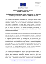 Statement by the Dutch EU Presidency on the human rights violations in the occupied territories of Georgia