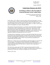 Statement by the Delegation of the United States of America on the general elections in the United States of America, to be held on 8 November 2016