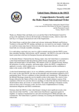Statement by the Delegation of the United States of America in response to the presentations on European security by Mr. A. Michaelis and by Prof. Dr. J. Voorhoeve