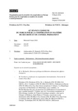 Journal de la 62ème séance commune du Forum pour la coopération en matière de sécurité et du Conseil permanent