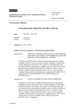 Journal of the 873rd Plenary Meeting of the Permanent Council