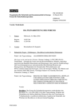 Journal der 814. Plenarsitzung des Forums