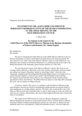 Statement by the Delegation of the Russian Federation in response to the report by the Chief Observer of the OSCE Observer Mission at two Russian checkpoints on the Russian-Ukrainian border, Lieutenant Colonel Simon Eugster