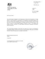 Response by the Delegation of the United Kingdom to the Questionnaire on the Code of Conduct on Politico-Military Aspects of Security