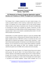Statement by the Dutch EU Presidency on the Russia’s ongoing aggression against Ukraine and illegal occupation of Crimea