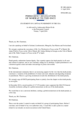 Statement by the Delegation of Norway, also on behalf of Iceland, Liechtenstein, Mongolia, San Marino and Switzerland, on the death penalty in the United States of America