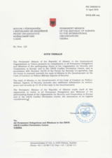 Response by the Delegation of Albania to the Questionnaire on the Code of Conduct on Politico-Military Aspects of Security