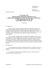 Statement by the Delegation of France on the Russia’s ongoing aggression against Ukraine and illegal occupation of Crimea