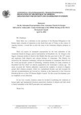 Statement by the Delegation of Armenia on the violation by Turkey of human rights and international humanitarian law