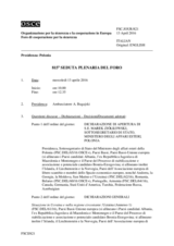 Giornale della 815a Seduta plenaria del Foro di cooperazione per la sicurezza