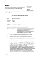 Journal de la 816ème séance plénière du Forum