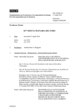 Giornale della 817a Seduta plenaria del Foro di cooperazione per la sicurezza