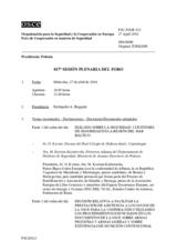Diario de la 817ª Sesión plenaria del Foro de Cooperación en materia de Seguridad  