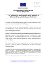 Statement by the Dutch EU Presidency on the abduction and illegal detention of Ukrainian citizens by the Russian Federation