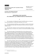 Ministerial Declaration on Combating All Forms of Human Trafficking