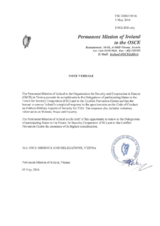 Response by the Delegation of Ireland to the Questionnaire on the Code of Conduct on Politico-Military Aspects of Security