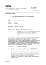 Journal of the 819th Plenary Meeting of the Forum for Security Co-operation