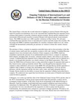 Statement by the Delegation of the United States of America on the Russia’s ongoing aggression against Ukraine and illegal occupation of Crimea