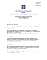 Statement by the Delegation of Norway, also on behalf of Iceland, Liechtenstein, Mongolia, San Marino and Switzerland, on the death penalty in Belarus