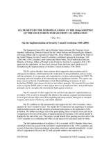 Statement by the Dutch EU Presidency in response to the presentations by Mr. J. Sanabria, by Mr. J. Gutiérrez and by Ambassador B. Pęksa
