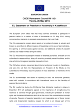 Statement by the Dutch EU Presidency on the freedom of assembly in Kazakhstan