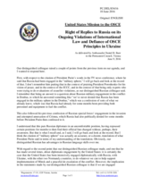 Statement by the Delegation of the United States of America Statement by the Delegation of the Russian Federation on the situation in Ukraine and the need to implement the Minsk agreements