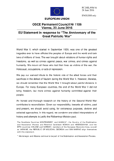 Statement by the Dutch EU Presidency on the 75th anniversary of the outbreak of the Great Patriotic War, observed on 22 June 2016