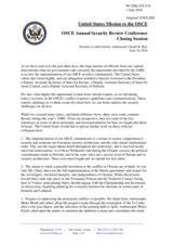 Statement by Ambassador Daniel Baer