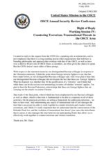 Right of Reply by Ambassador Daniel Baer