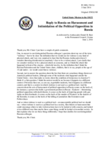 Statement by the Delegation of the United States of America in response to the statement by the Delegation of the Russian Federation
