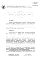 Statement by the Delegation of Armenia in response to the address by the United Nations Assistant Secretary-General for Human Rights, Mr. Ivan Šimonović